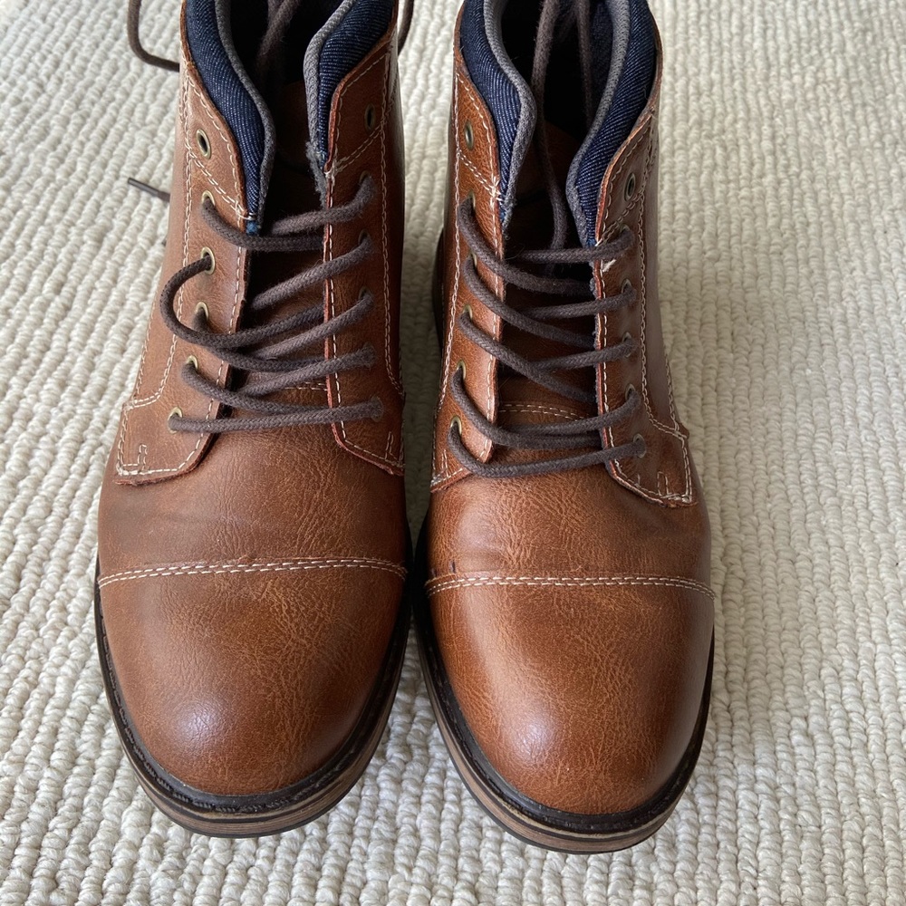 Boys Sonoma lace up brown Boots Size 6